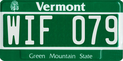 VT license plate WIF079