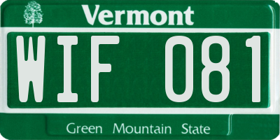 VT license plate WIF081