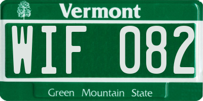 VT license plate WIF082