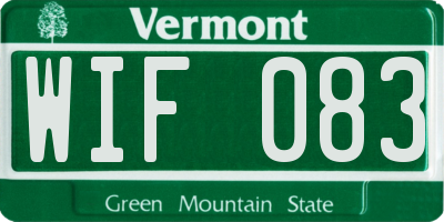 VT license plate WIF083