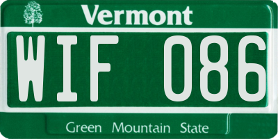 VT license plate WIF086