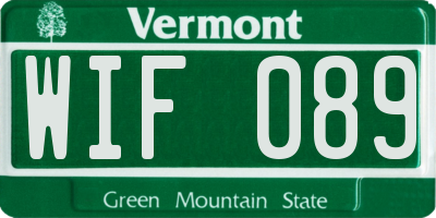 VT license plate WIF089