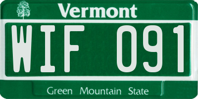 VT license plate WIF091