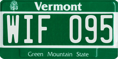 VT license plate WIF095