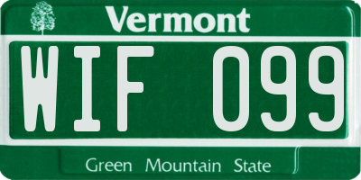 VT license plate WIF099