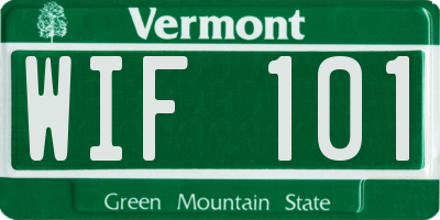 VT license plate WIF101