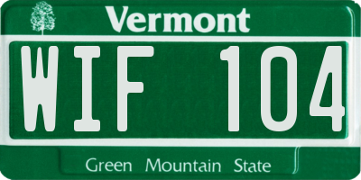 VT license plate WIF104