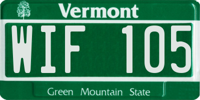 VT license plate WIF105