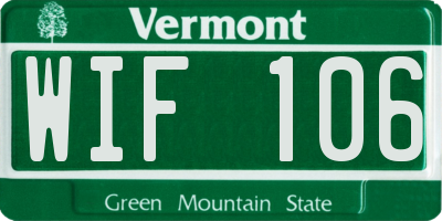 VT license plate WIF106
