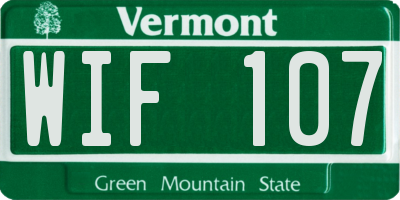 VT license plate WIF107