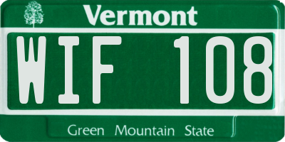 VT license plate WIF108