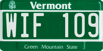 VT license plate WIF109