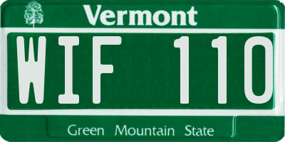 VT license plate WIF110