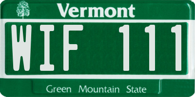 VT license plate WIF111
