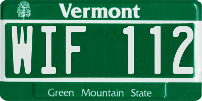 VT license plate WIF112