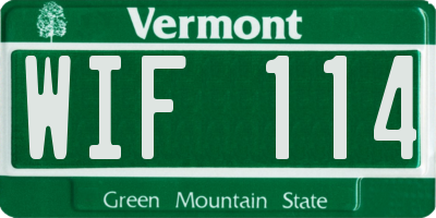VT license plate WIF114
