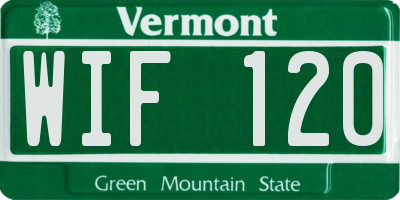 VT license plate WIF120