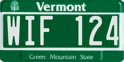 VT license plate WIF124