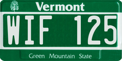 VT license plate WIF125