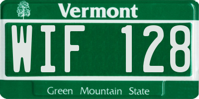 VT license plate WIF128
