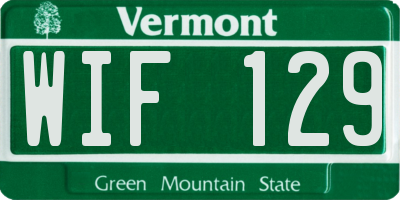 VT license plate WIF129