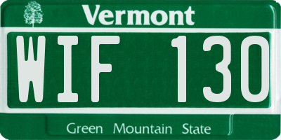 VT license plate WIF130