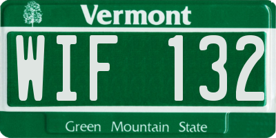 VT license plate WIF132