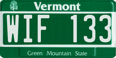 VT license plate WIF133
