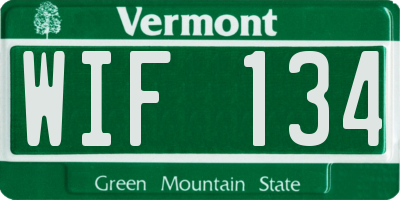VT license plate WIF134