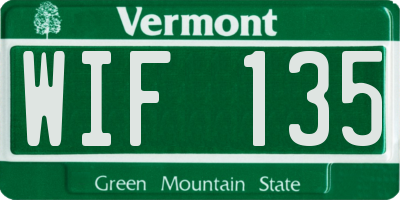 VT license plate WIF135