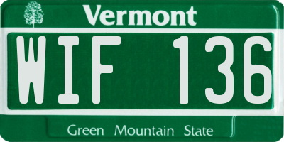 VT license plate WIF136