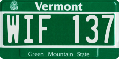 VT license plate WIF137