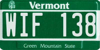VT license plate WIF138