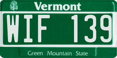 VT license plate WIF139