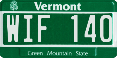 VT license plate WIF140