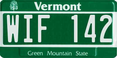 VT license plate WIF142