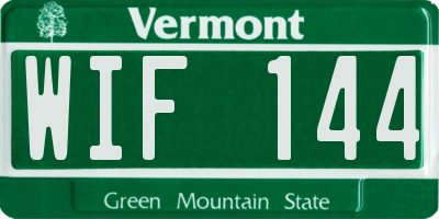 VT license plate WIF144