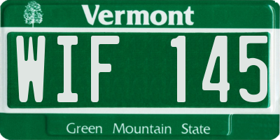 VT license plate WIF145