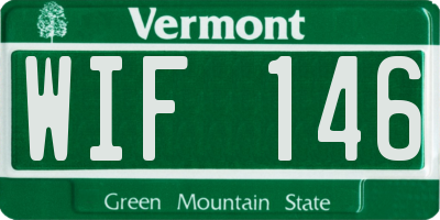 VT license plate WIF146