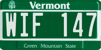 VT license plate WIF147
