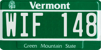 VT license plate WIF148