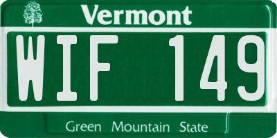 VT license plate WIF149