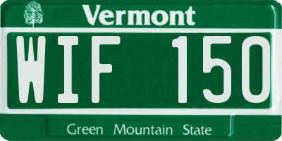 VT license plate WIF150