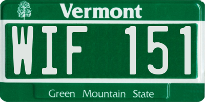 VT license plate WIF151
