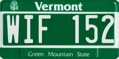 VT license plate WIF152