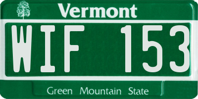 VT license plate WIF153