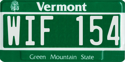 VT license plate WIF154