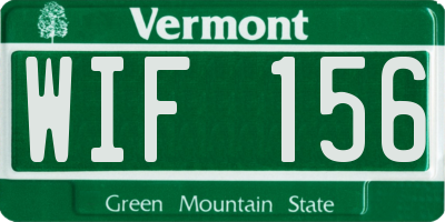 VT license plate WIF156