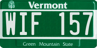 VT license plate WIF157