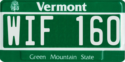 VT license plate WIF160